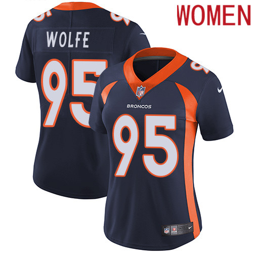 2019 Women Denver Broncos #95 Wolfe blue Nike Vapor Untouchable Limited NFL Jersey